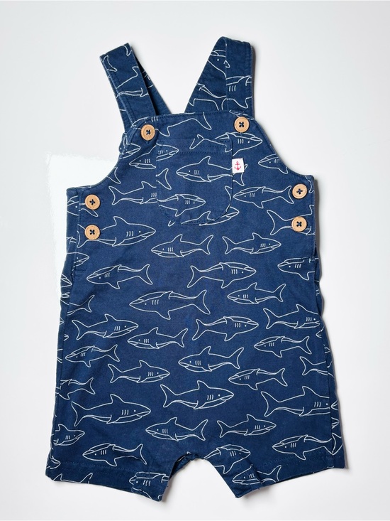 Carter's Other - Child of Mine Baby Boys Navy Shark Shortall Overalls 12M Summer